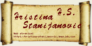 Hristina Stanijanović vizit kartica